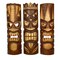 Carved Wood Tiki God Masks Tropical Beach Hawaiian Home Decor